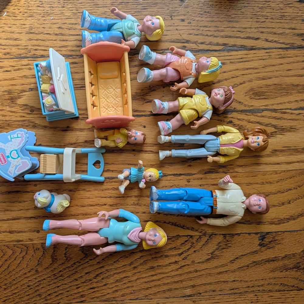 Vintage fisher-Price Family Doll Set with Accessories
